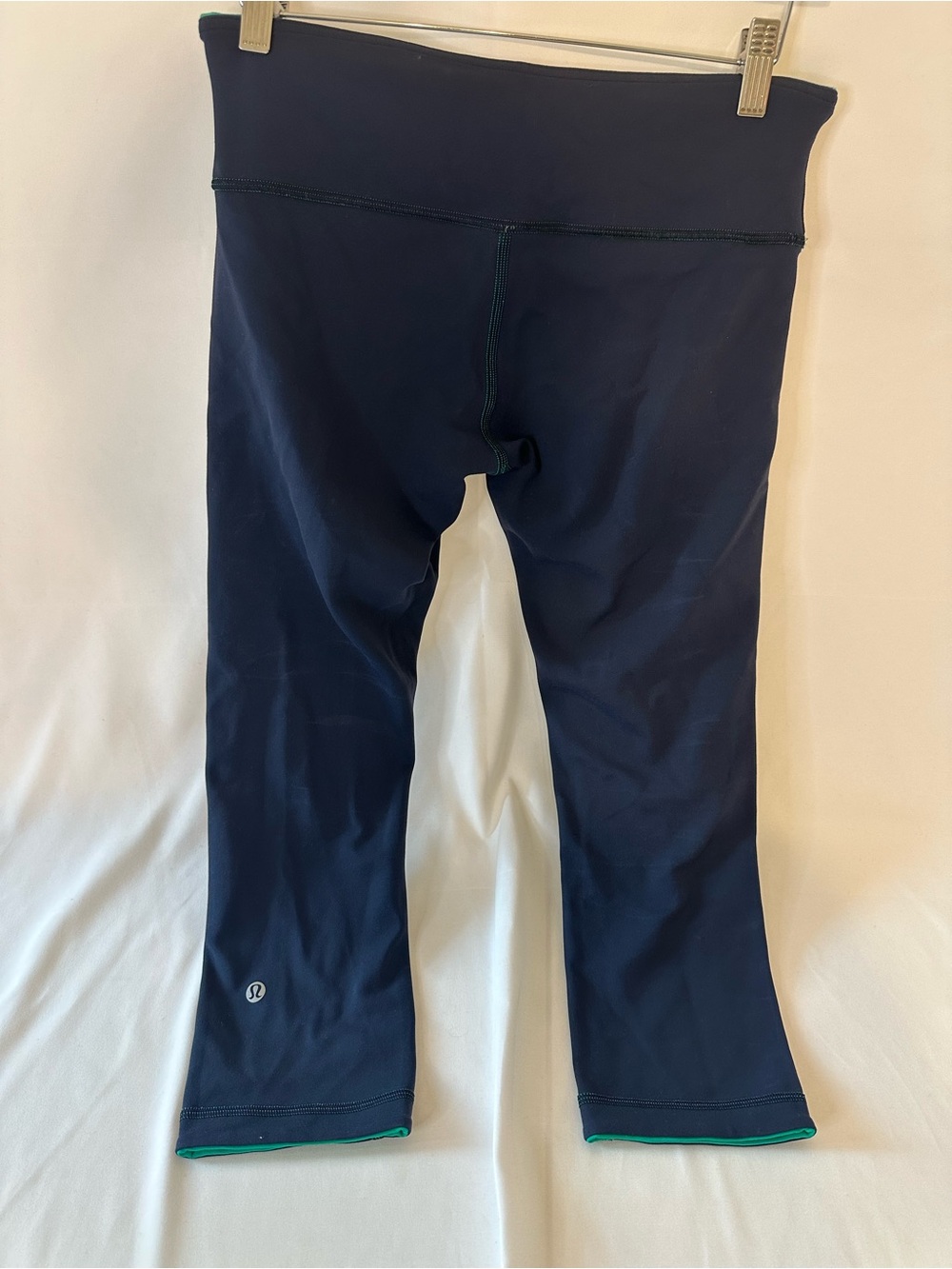 lululemon athletica Girls' Navy Capri Leggings with Teal Trim